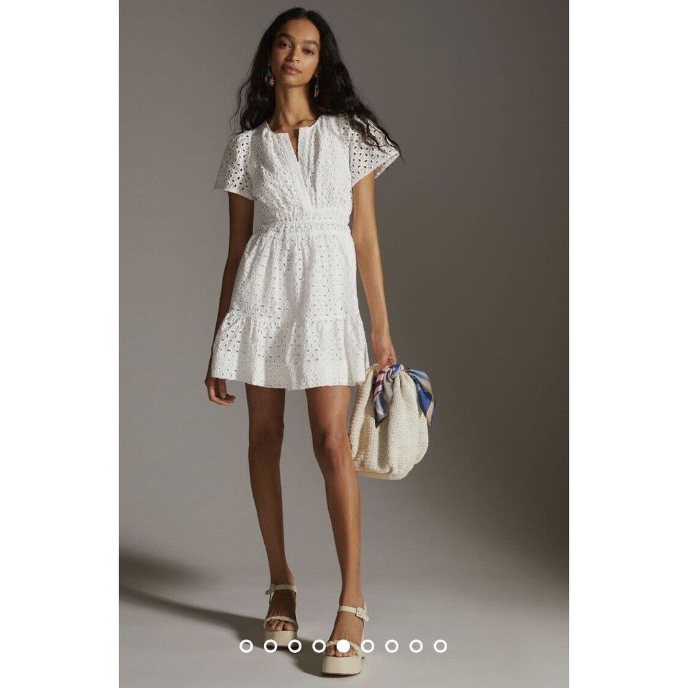 Anthropologie Somerset - White Eyelet Mini Dress